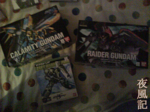 Three more gunplas for my bookshelf. How will I have room for any more?